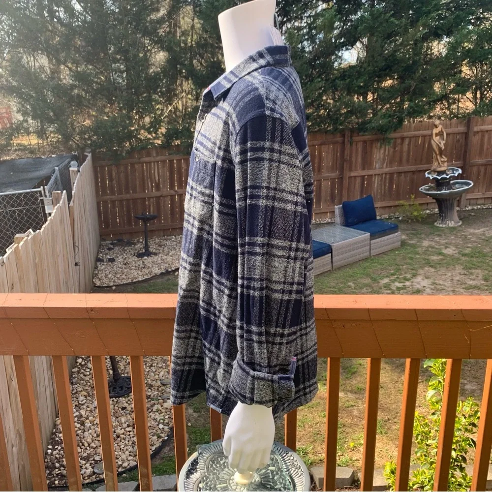 Flag & Anthem Northway LS Single Pocket Flannel Shirt | XL | Navy/Grey NEW!! - Picture 8 of 13